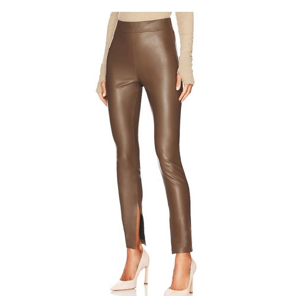 Blank NYC Brown Skinny Pants with Metallic Finish